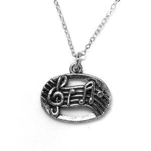 Miniature Music Notes Charm Necklace